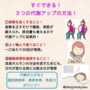 効果抜群！！すぐできる！ ３つの代謝アップの方法！