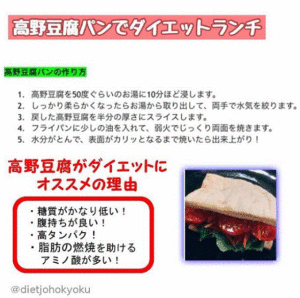 高野豆腐パンでダイエットランチ