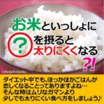 お米といっしょに◯◯を摂ると、太りにくくなる